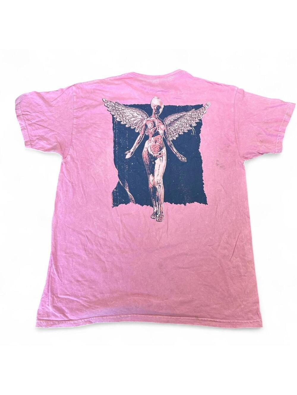 Nirvana In Utero Pink Graphic T-Shirt Size L
